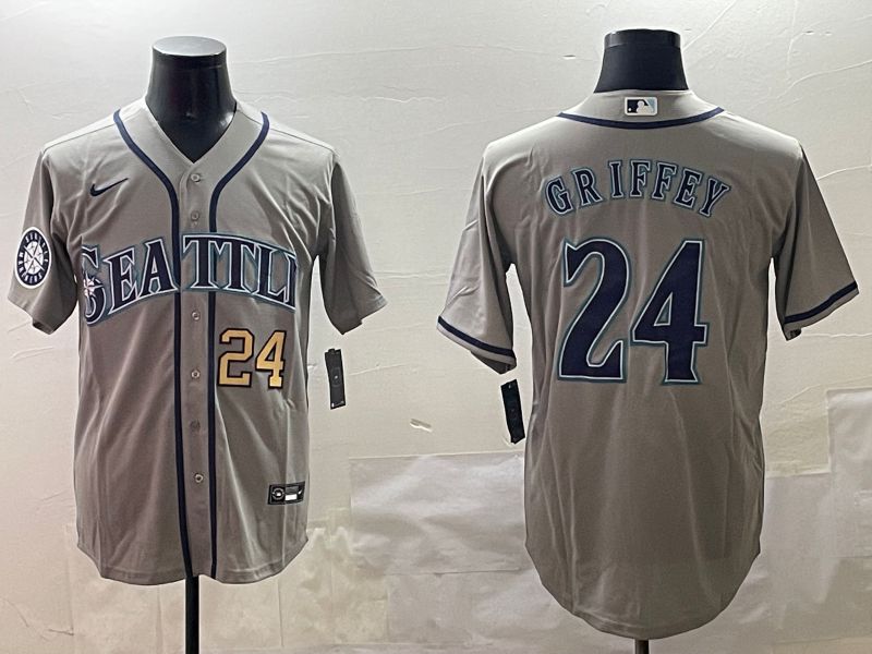 Men Seattle Mariners #24 Griffey Grey Game 2025 Nike MLB Jersey style 5->seattle mariners->MLB Jersey